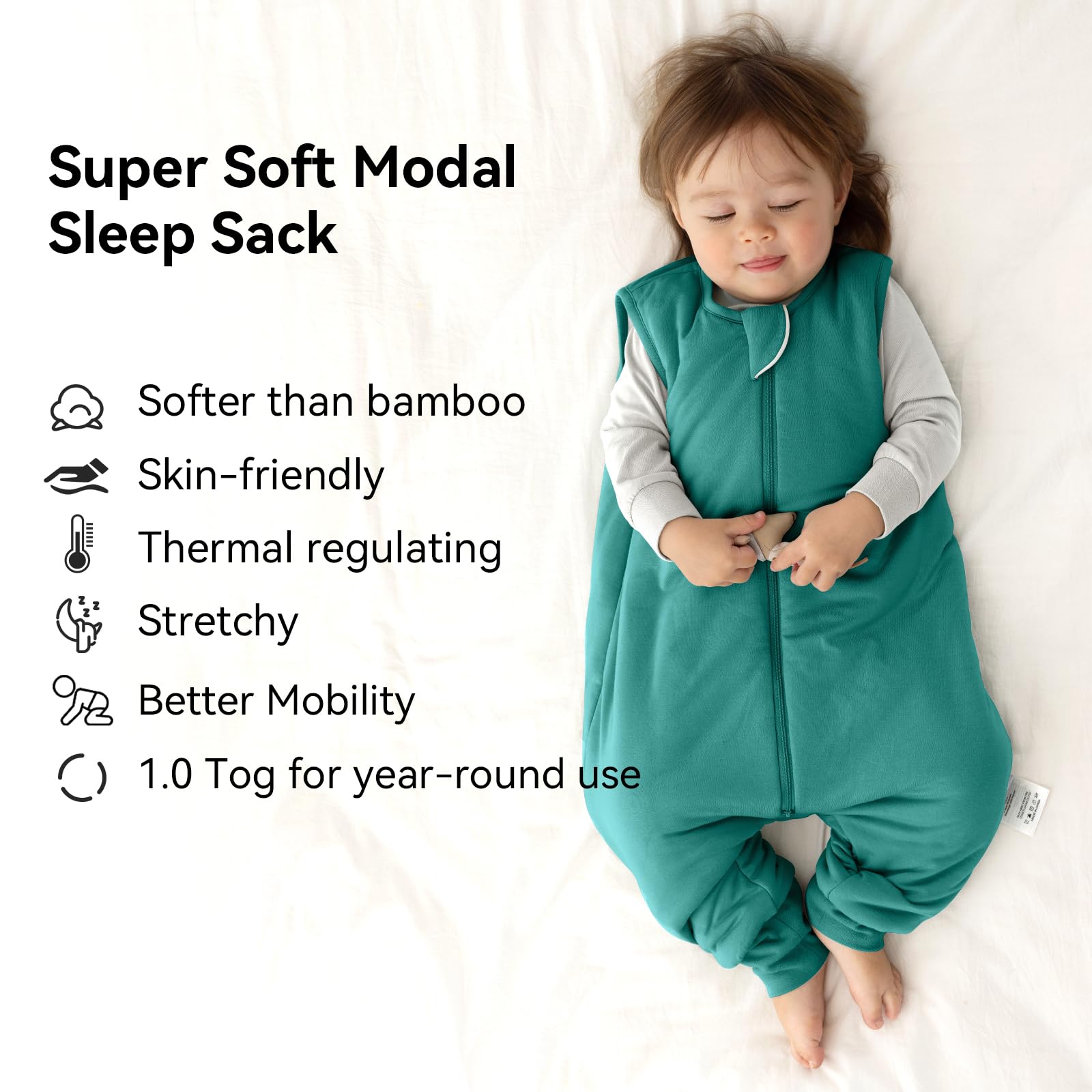 Okayinn BubblePanda sleep sack with 2-way zipper for easy night changes