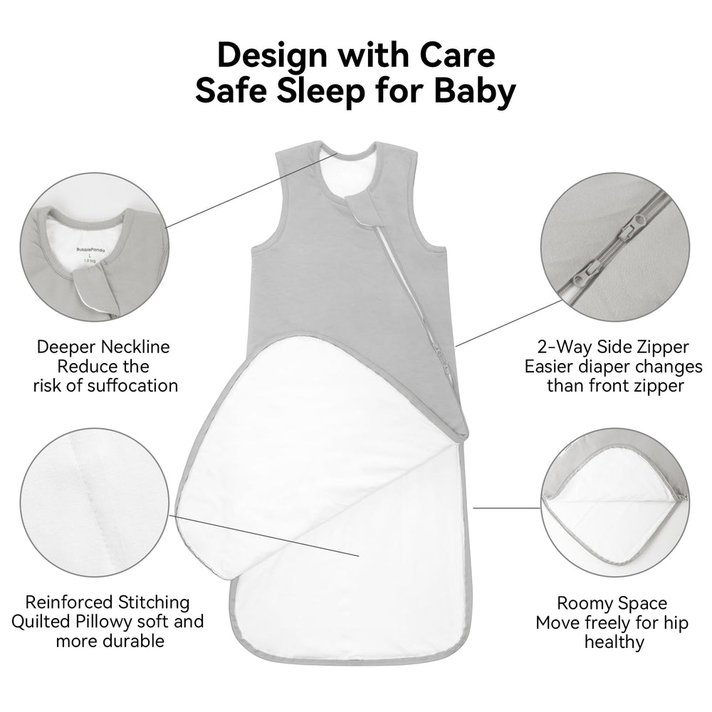 Okayinn BubblePanda two-way zipper enables easy midnight diaper changes.