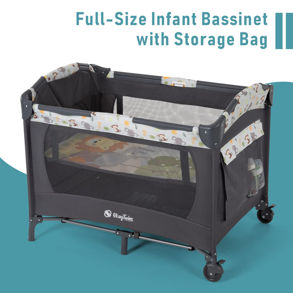 okaytwins full-size bassinet mattress placed in the center for naps
