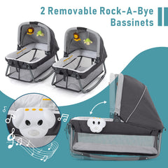Okaytwins Twin Bassinet mesh sides provide visibility and breathability for monitoring.