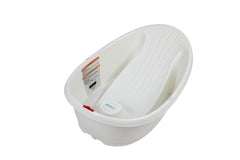 OKBABY Onda Bath ergonomic-support system keeps baby secure with underarm and crotch cushions