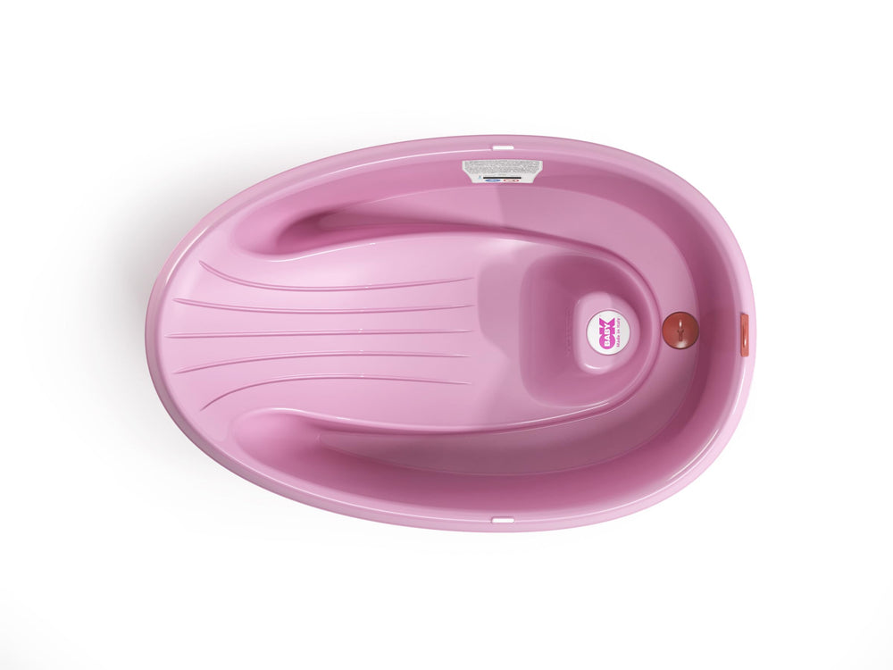 OKBABY BEABA Onda Bath newborn recline setup provides gentle support