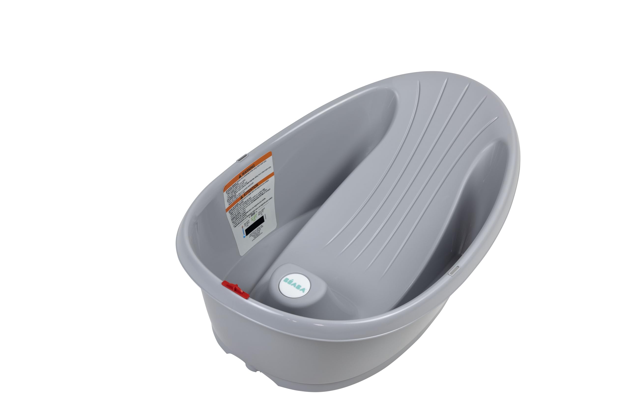 OKBABY Onda Bath quick-drain plug for fast, mess-free emptying.