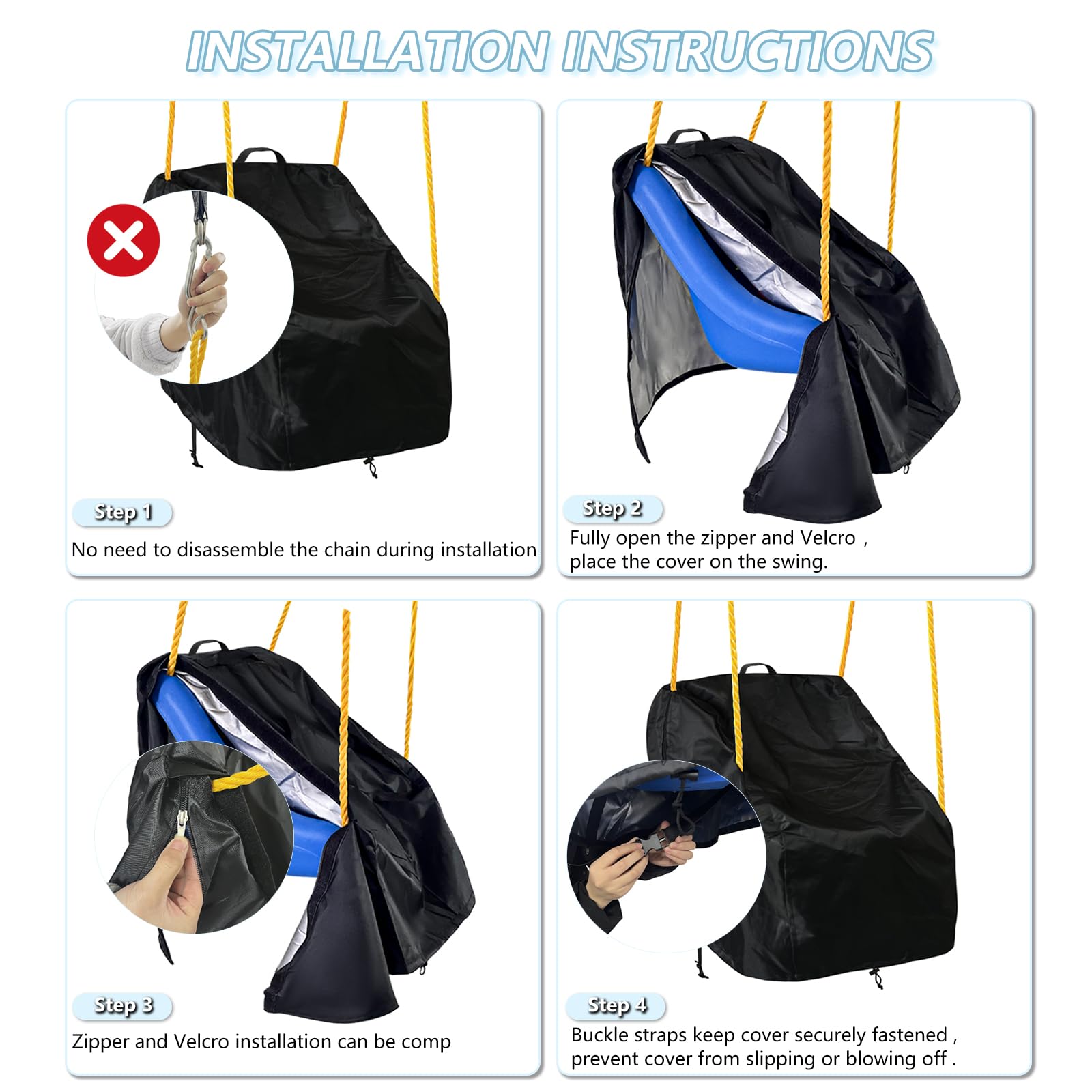 okcool toddler swing cover gray material closeup shows durable fabric
