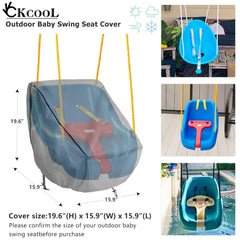 okcool outdoor toddler swing cover gray side view protects from sun