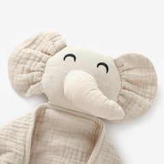 Okdiy Elephant Lovey features double-layer muslin for breathable, skin-friendly snuggling.