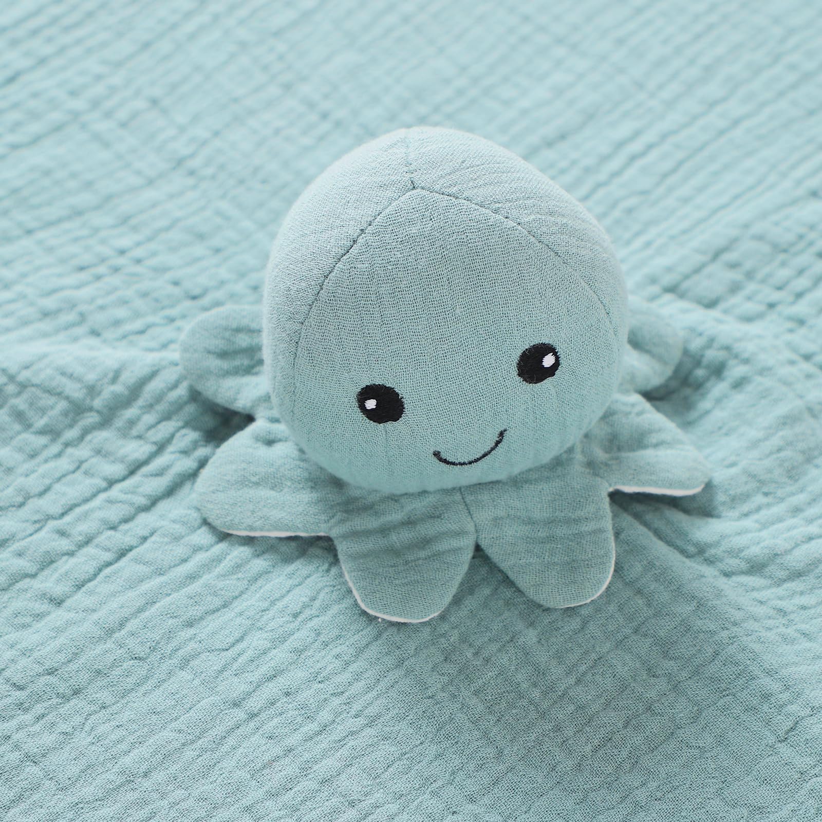 okdiy Organic Cotton Muslin Lovey pacifier knot attachment for easy item tethering