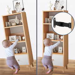 OKE heavy-duty earthquake strap attached to wall for secure furniture during tremors.