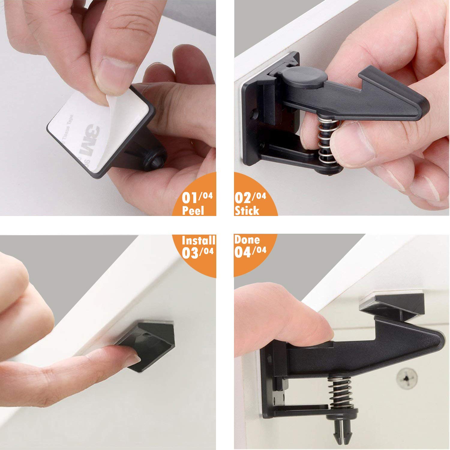 OKEFAn ABS housing offers sturdy, long-lasting cabinet protection.