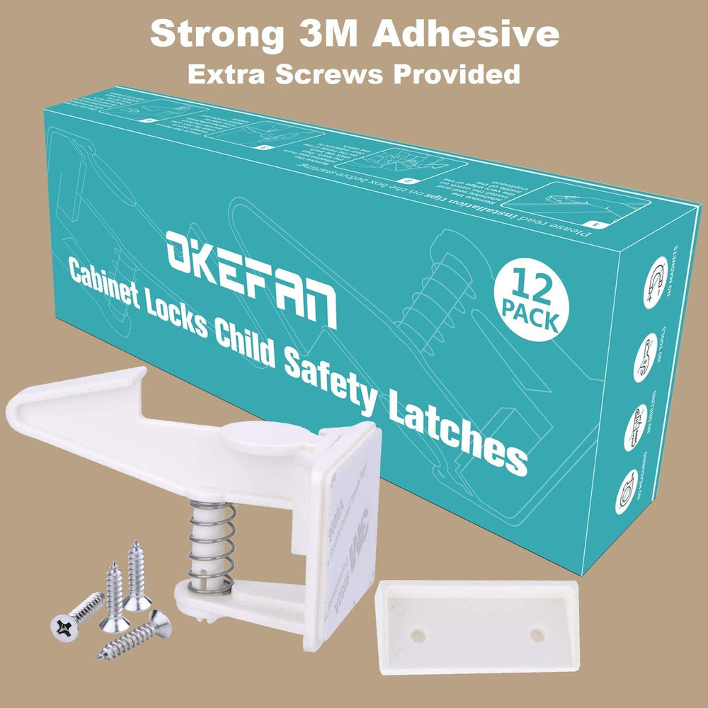 OKEFAn drawer locks adhesive application shows easy no-drill installation.