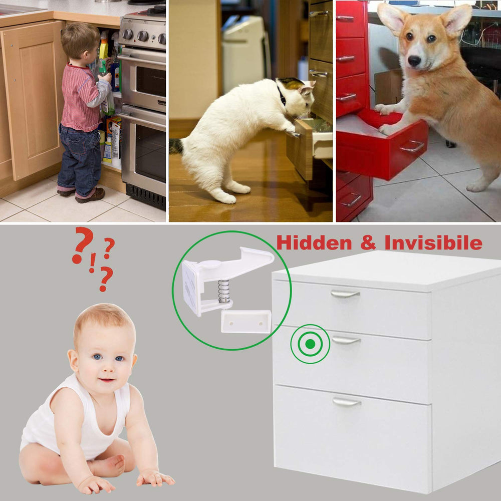 OKEFAn hidden design keeps cabinetry looking elegant while childproofing.