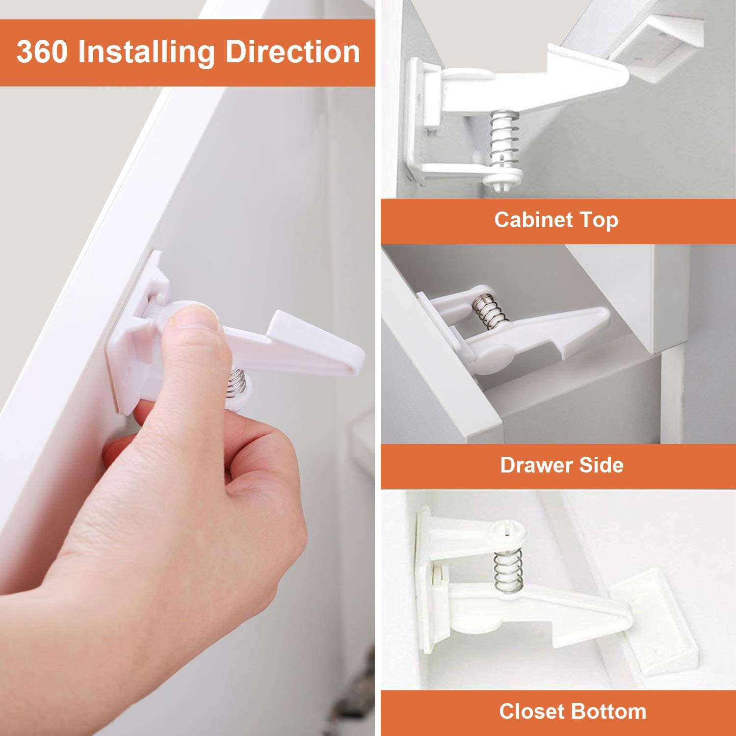 OKEFAn pack includes 12 locks for comprehensive cabinet protection.