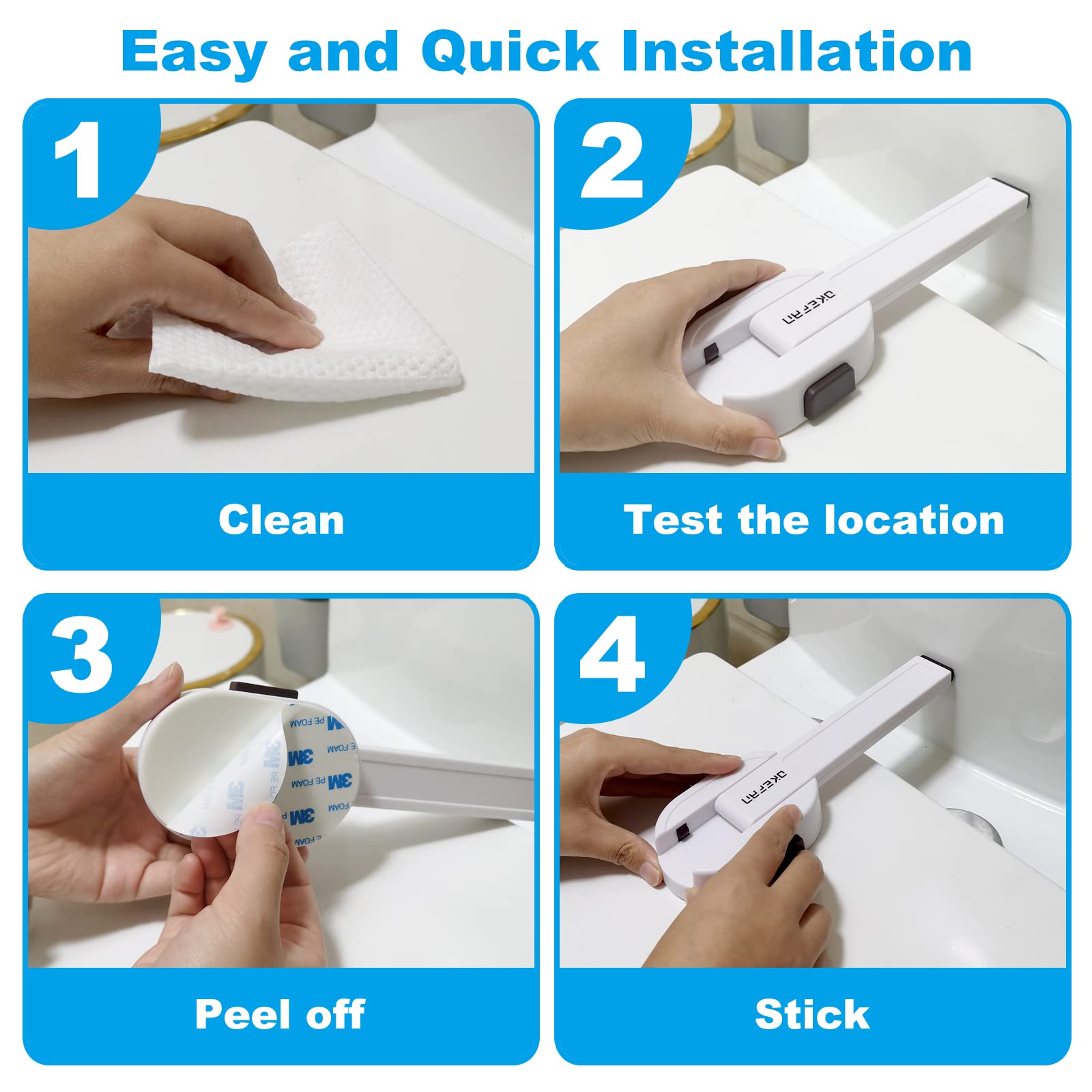 OKEFAn double-button unlock for reliable toddler-proof operation