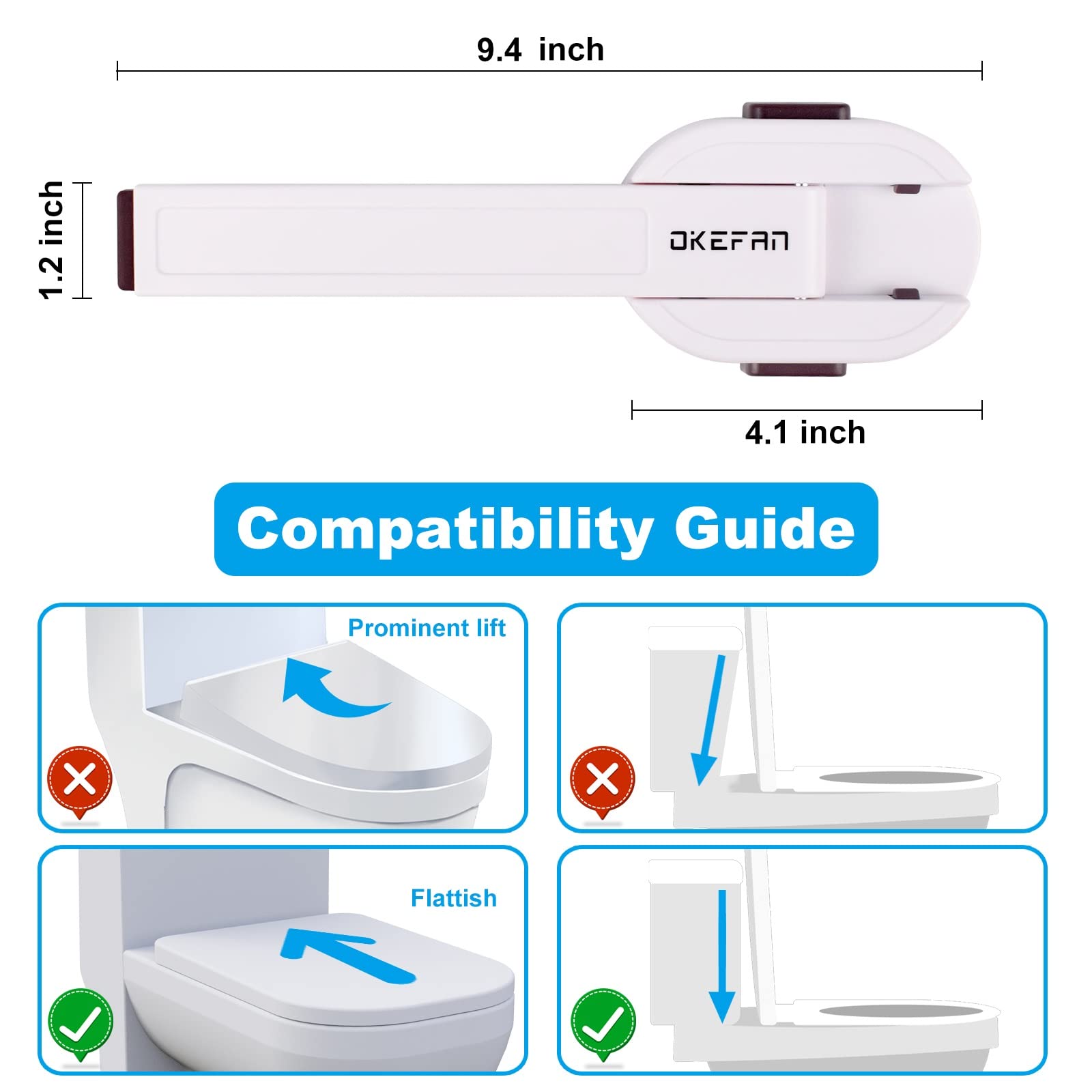 OKEFAn fits most standard toilets with secure universal compatibility