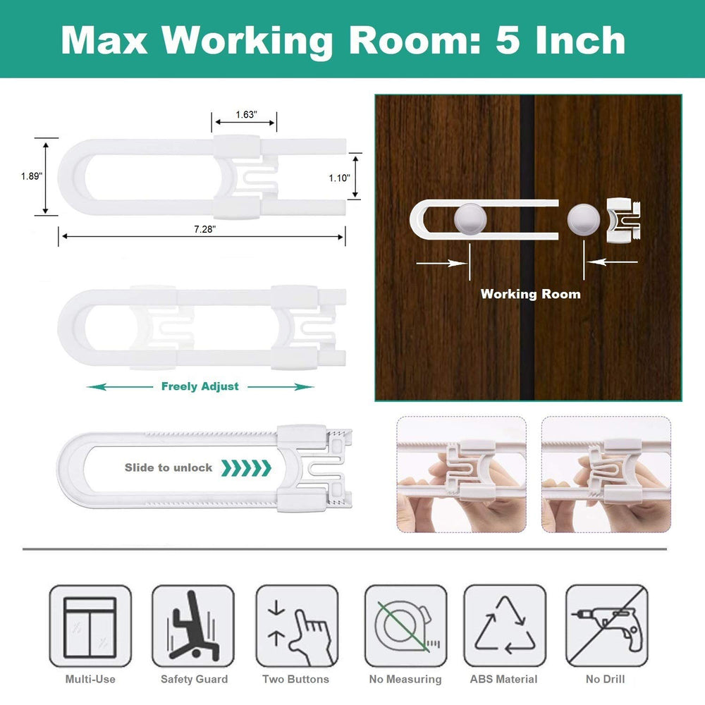 OKEFAn sliding cabinet lock no drill installation for quick setup.