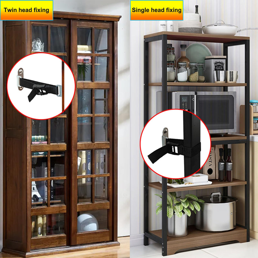 OKETHERMO Anti Tip Anchors protect cabinets from tipping and wall scratches.