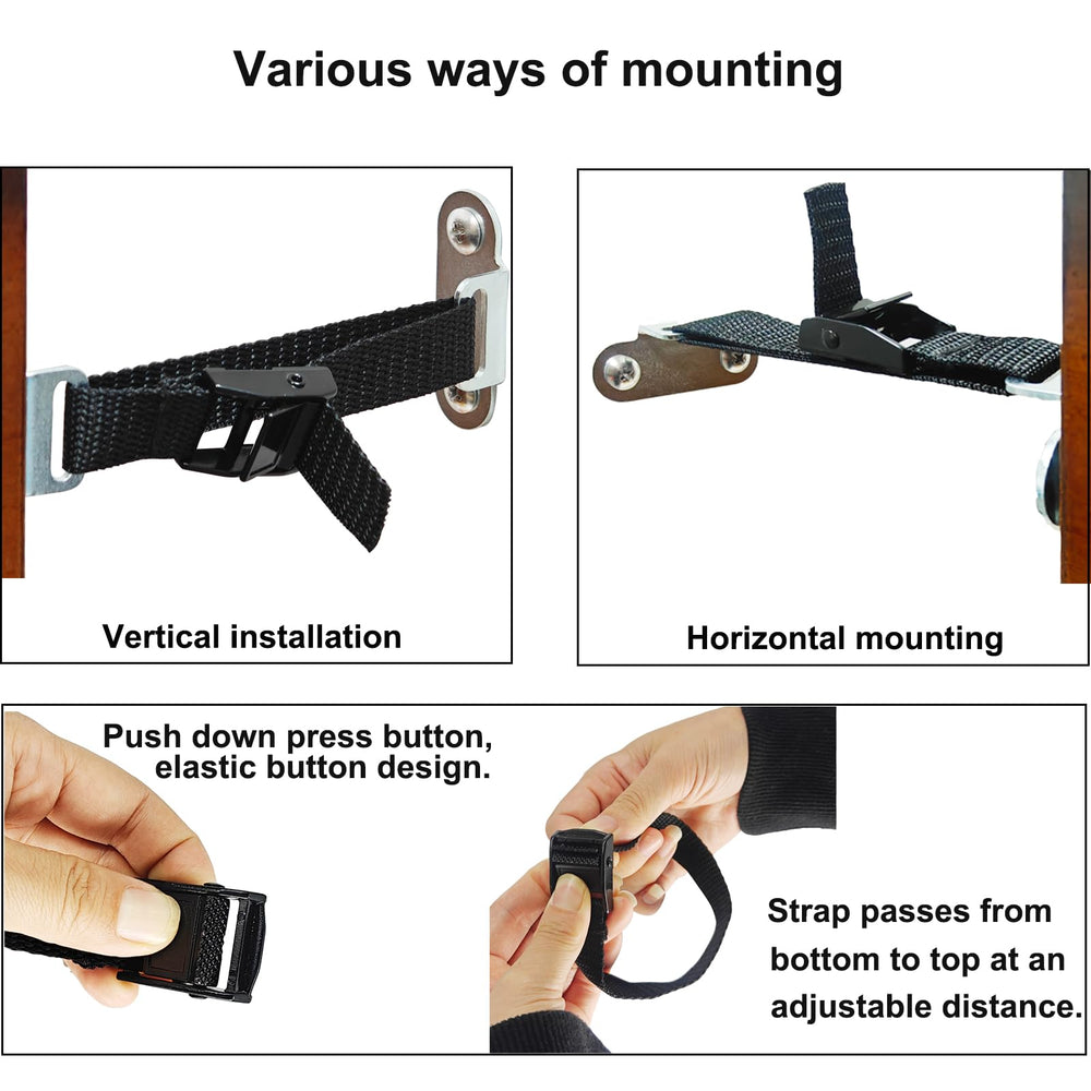 OKETHERMO Anti Tip Anchors keep a TV stand stable during busy evenings.