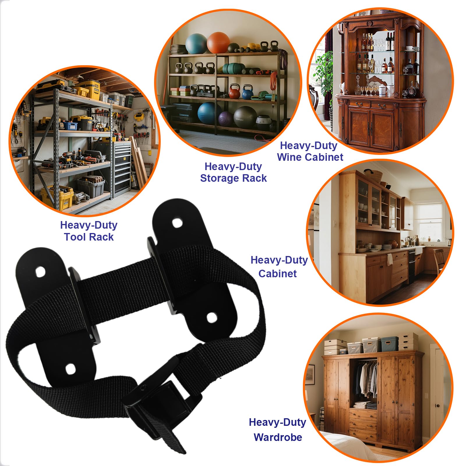 OKETHERMO bookcase secured with anti-tip strap for stability