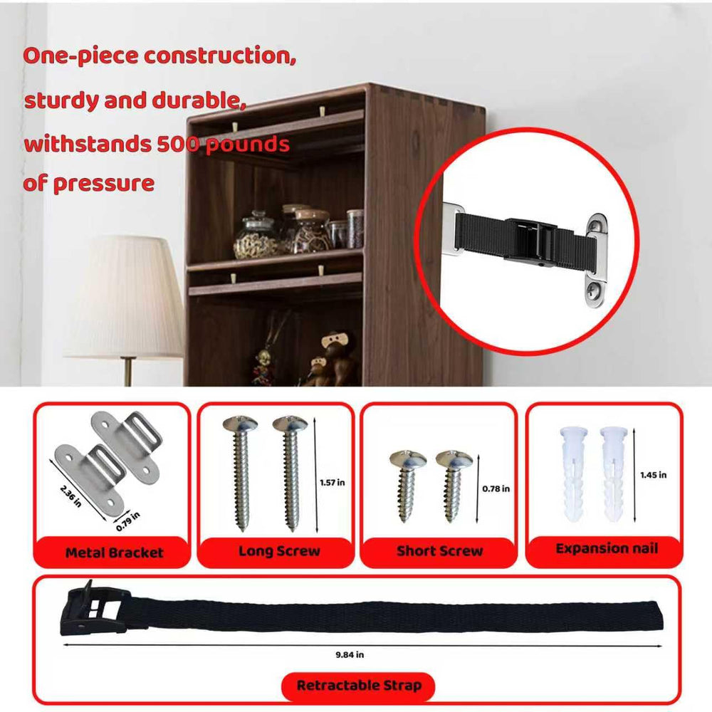 OKETHERMO furniture anchors base-and-strap closeup shows sturdy base and adjustable strap