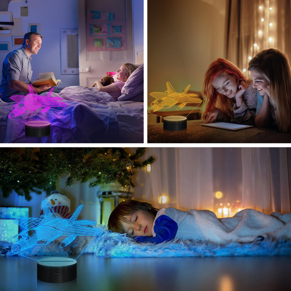 OkiyiD 3D airplane night light shows 16 color options to match moods.