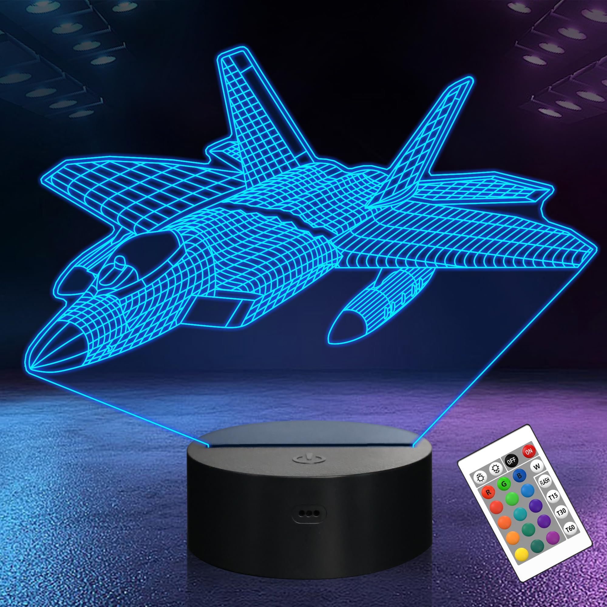 OkiyiD 3D airplane night light includes USB cable for easy power.