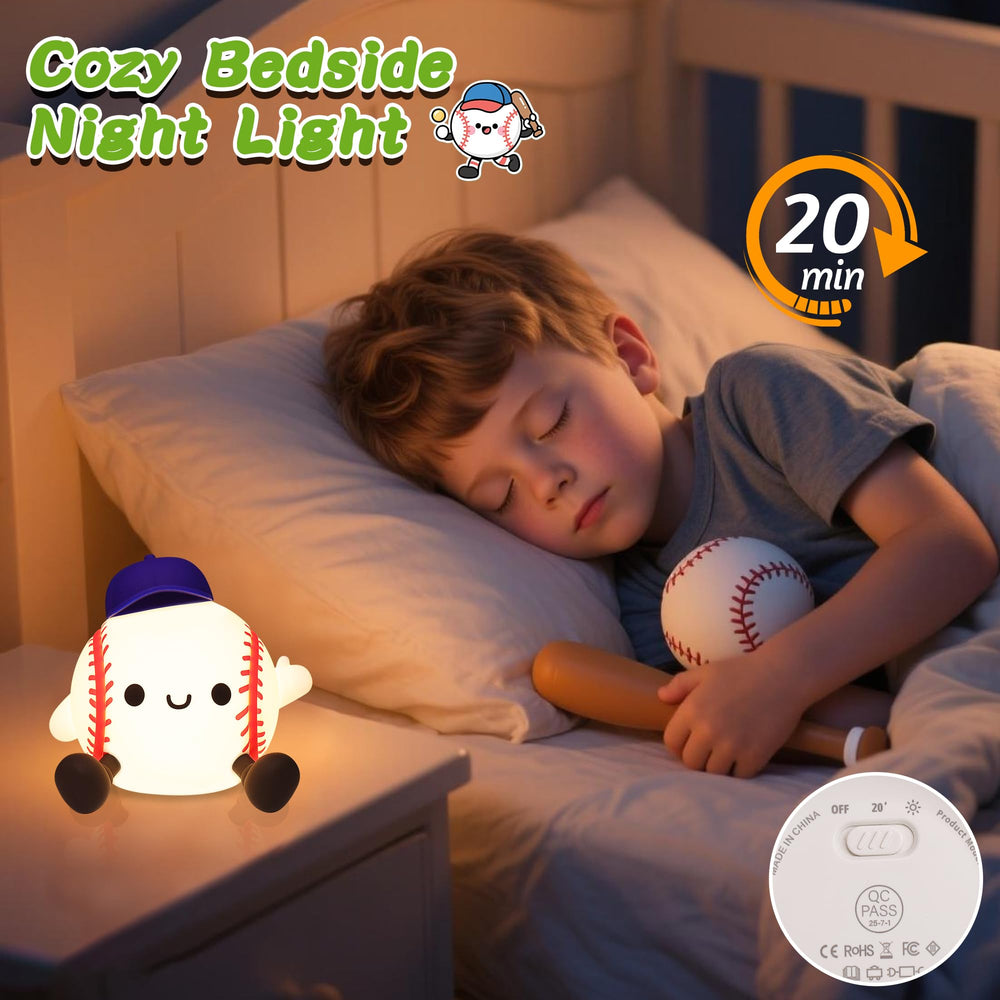 OkiyiD baseball night light kid-friendly design for nightstand use