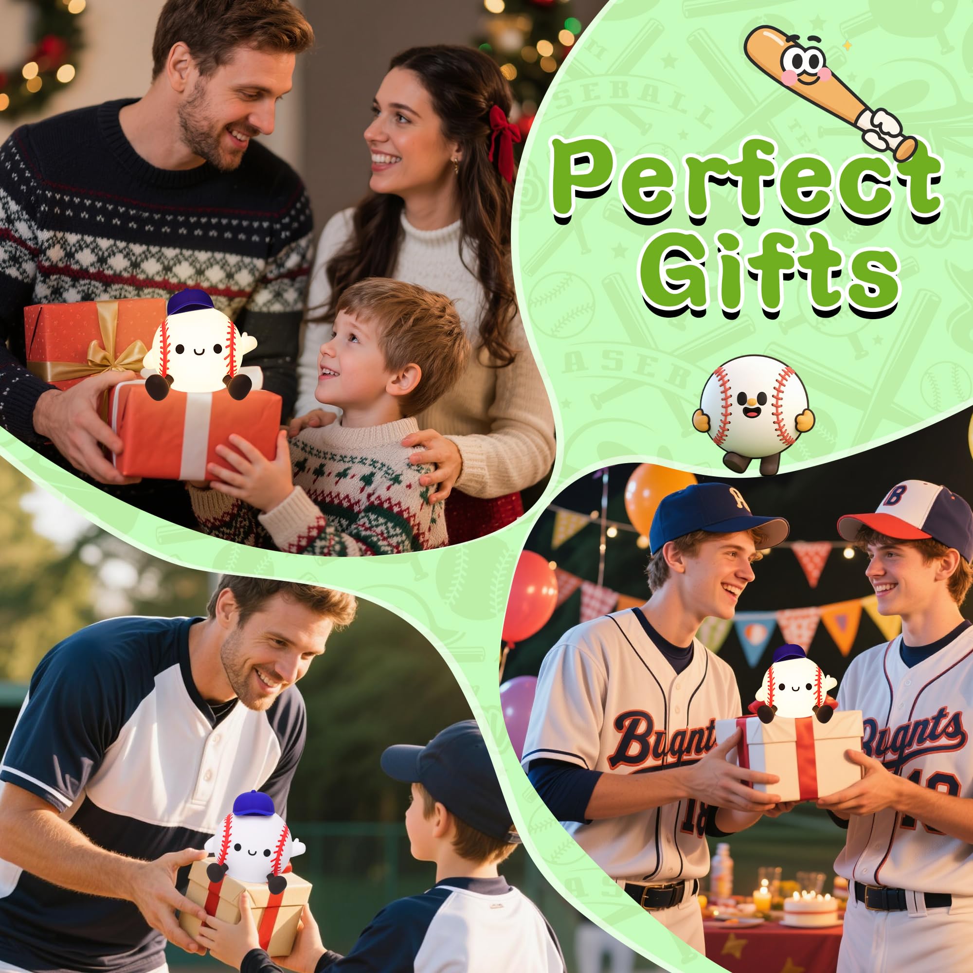 OkiyiD baseball night light soft glow creating a calming atmosphere