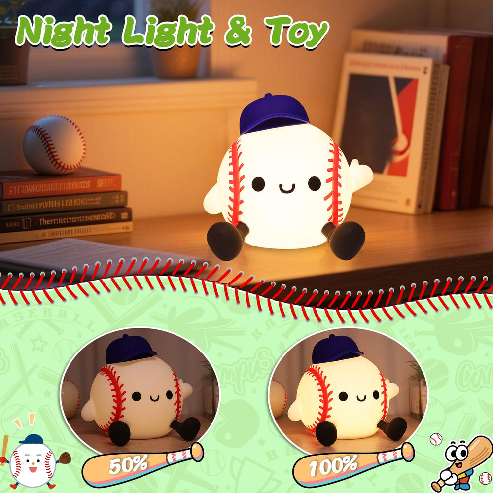 OkiyiD baseball night light USB rechargeable for cord-free convenience