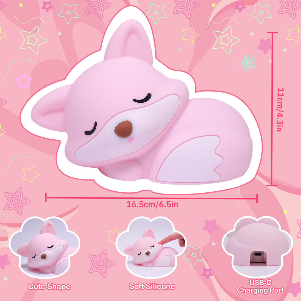 Closeup of BPA-free silicone material of the OkiyiD Pink Fox lamp