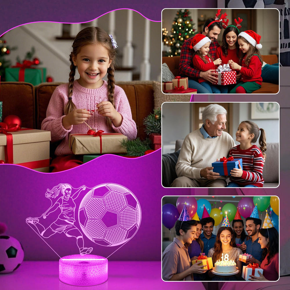 OkiyiD Soccer 3D Illusion Lamp offers 16 colors for mood setting