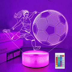 OkiyiD Soccer 3D Illusion Lamp base glows softly for cozy night lighting