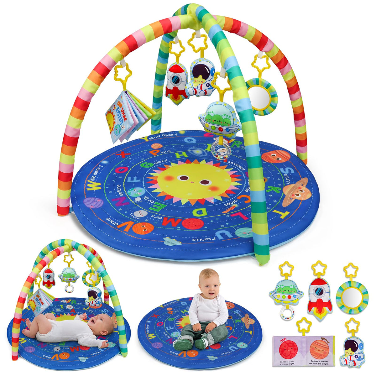 OKOOKO baby play mat alphabet layout supports early learning and color recognition