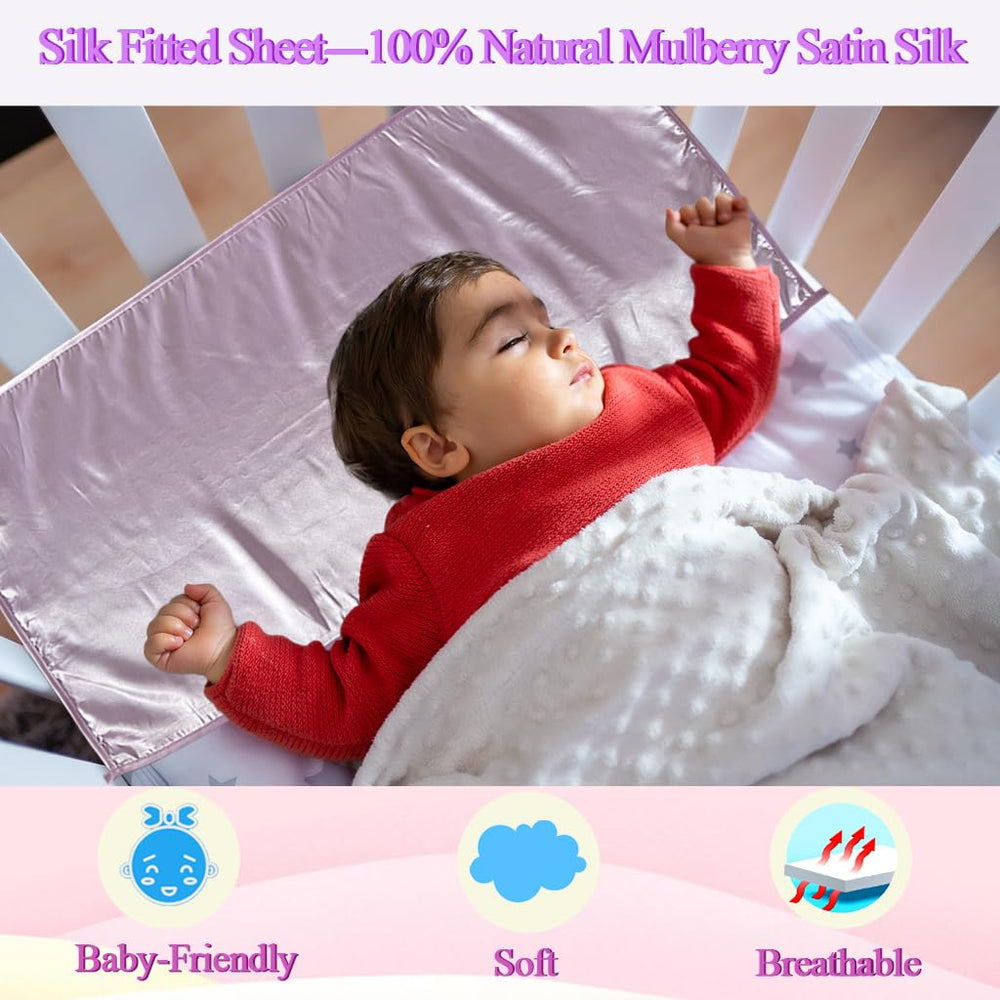 Okueejur satin bassinet sheet edge-band fit demonstrates secure fit around standard mattresses
