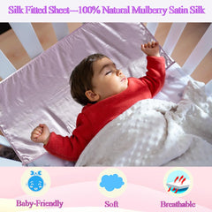 Okueejur satin bassinet sheet edge-band fit demonstrates secure fit around standard mattresses