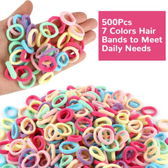 Okxiri no-damage seamless hair elastic closeup highlights smooth construction for toddler hair.