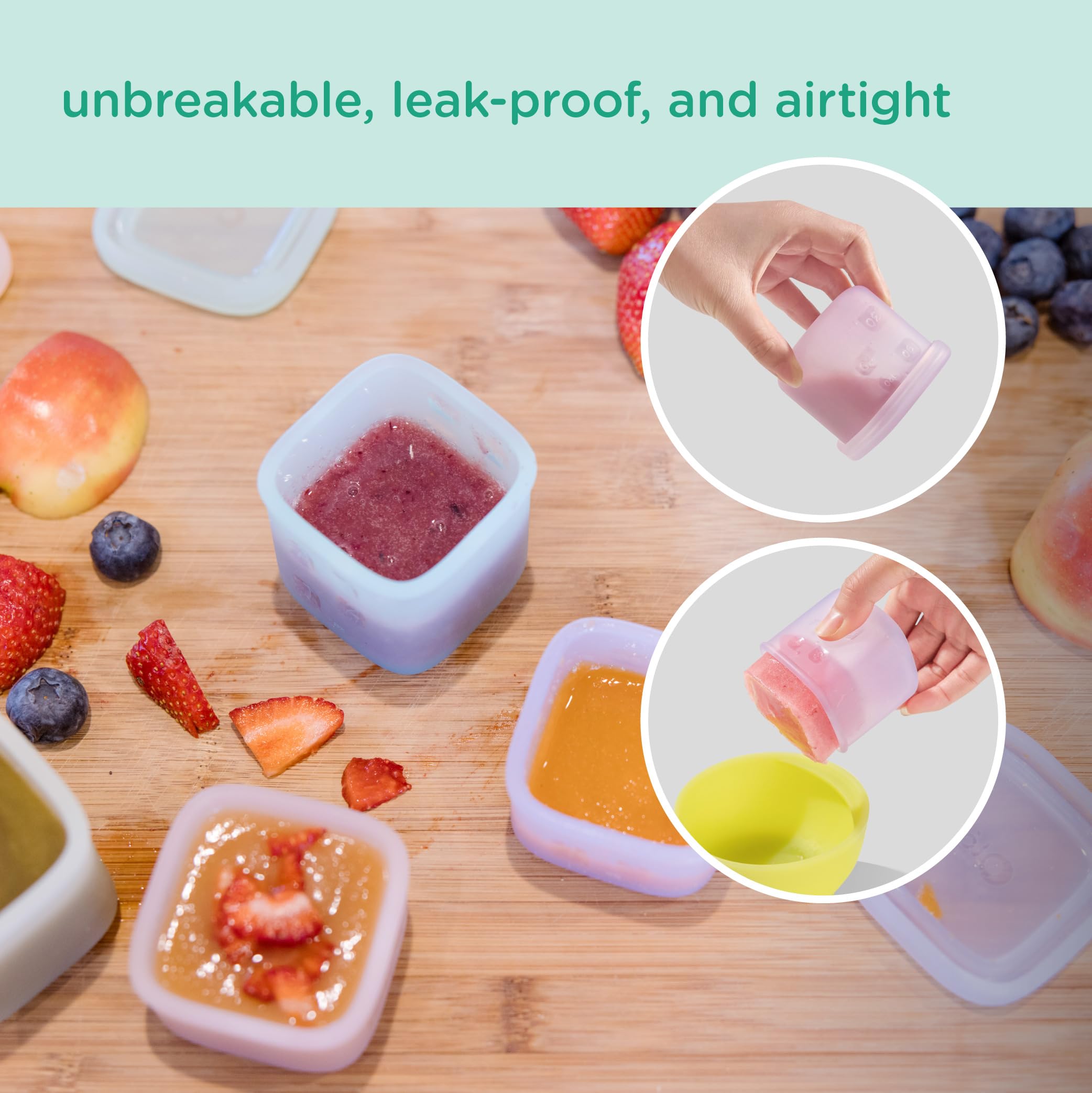 Olababy Clear Sense microwave-safe snack cup used for reheating.