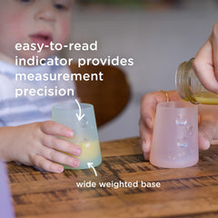 Olababy First Cup see-through indicator aids measuring intake.