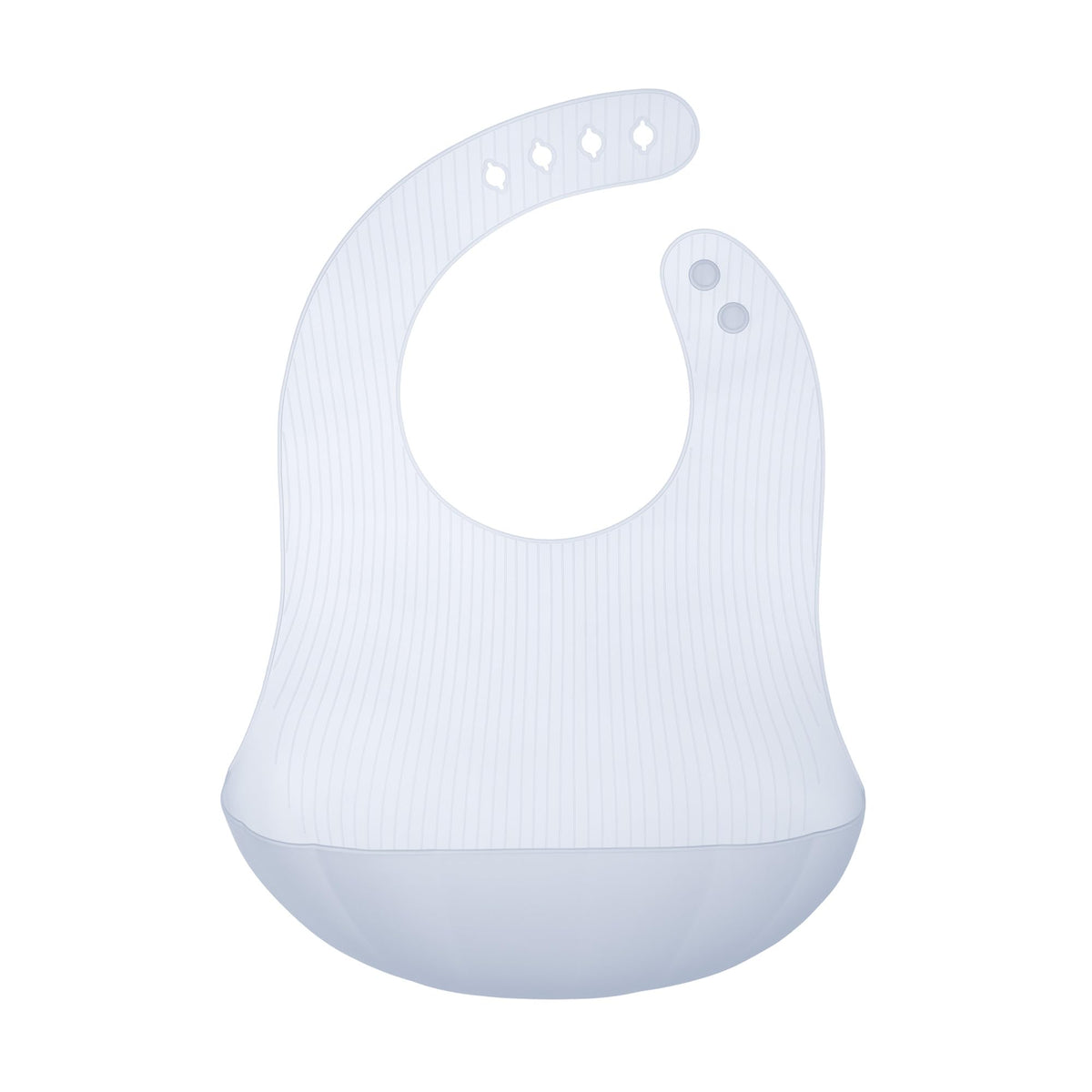 Olababy Fold N Go bib blueberry with soft silicone for comfortable feeding and spill protection.