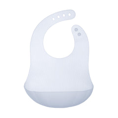 Olababy Fold N Go bib blueberry with soft silicone for comfortable feeding and spill protection.