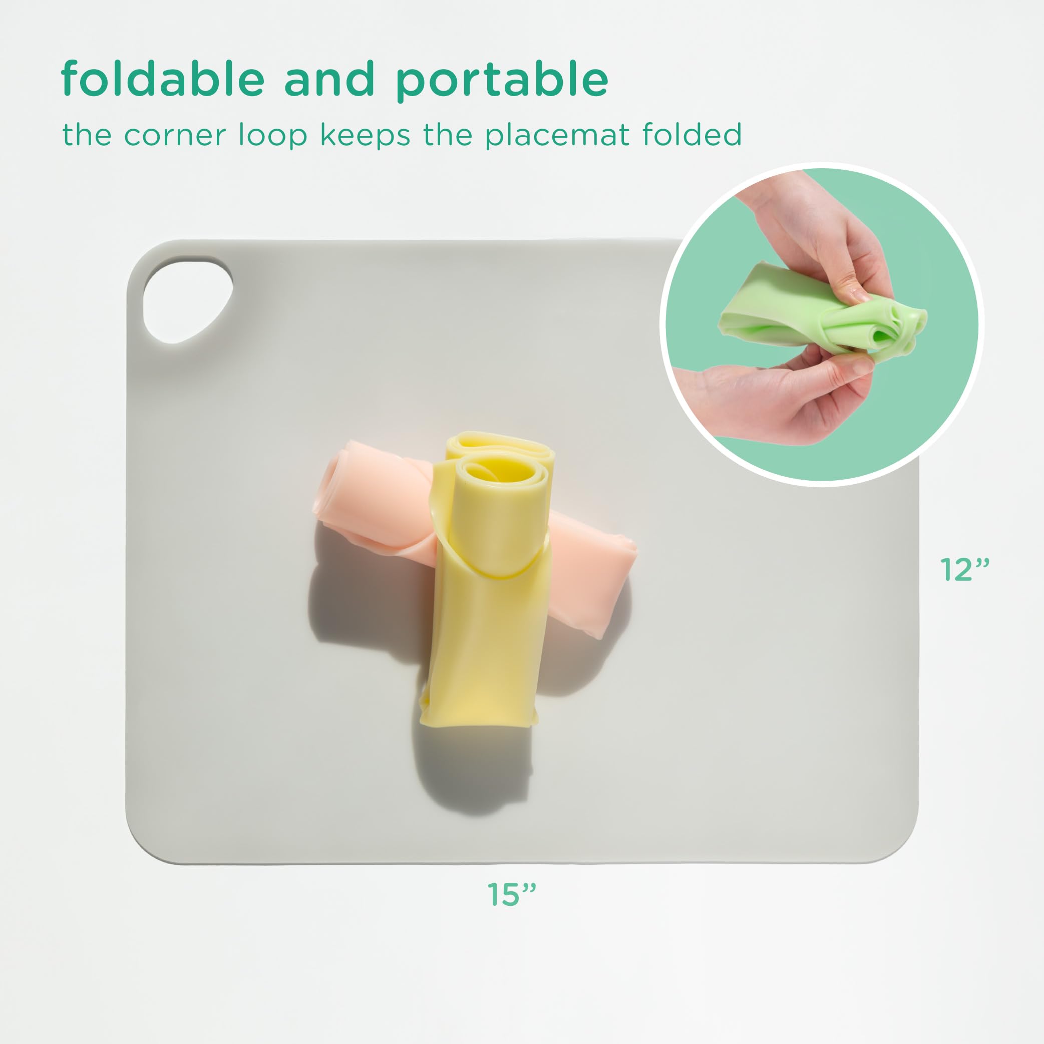 Olababy Fold N Go placemat being cleaned in dishwasher for easy cleanup