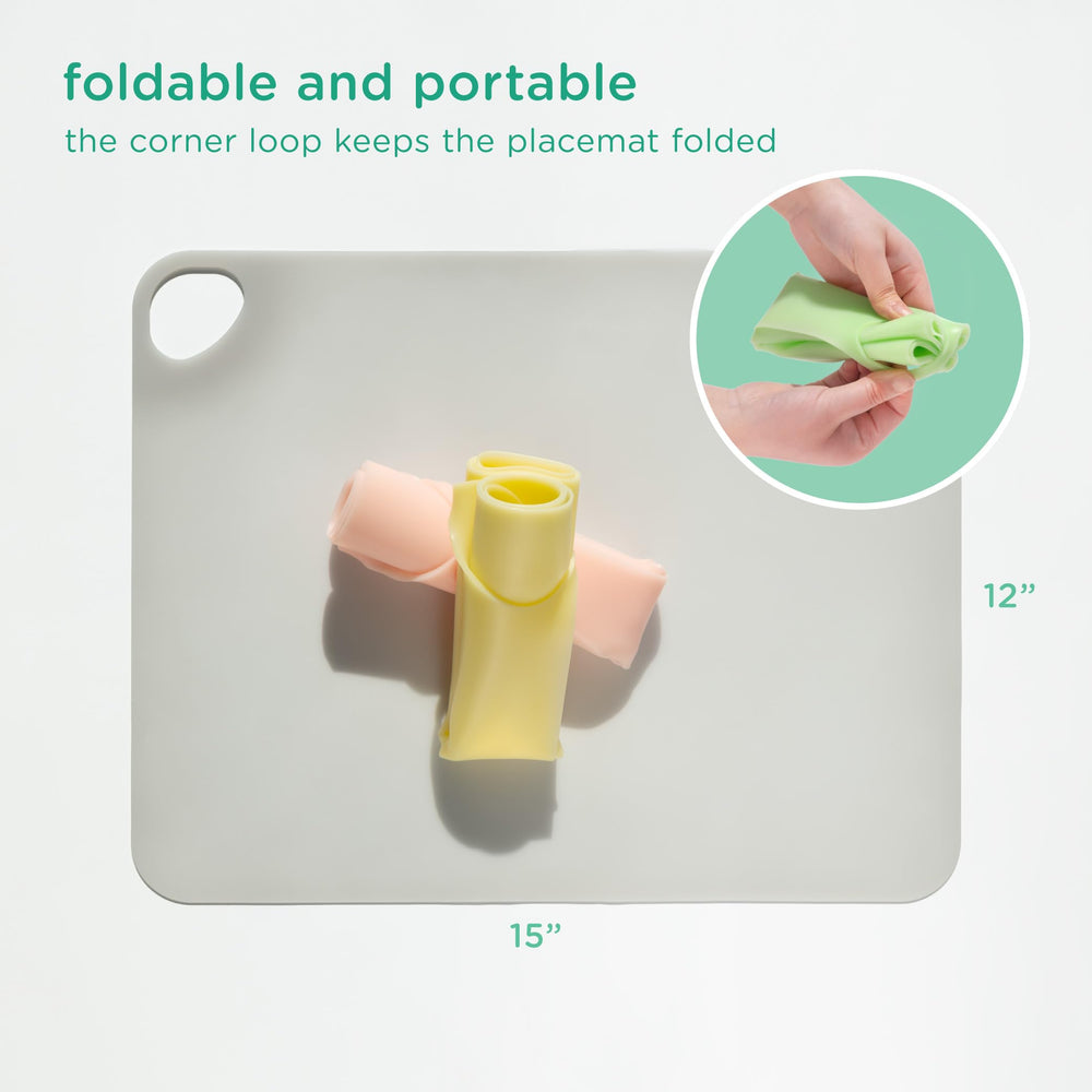Olababy Fold N Go placemat being cleaned in dishwasher for easy cleanup