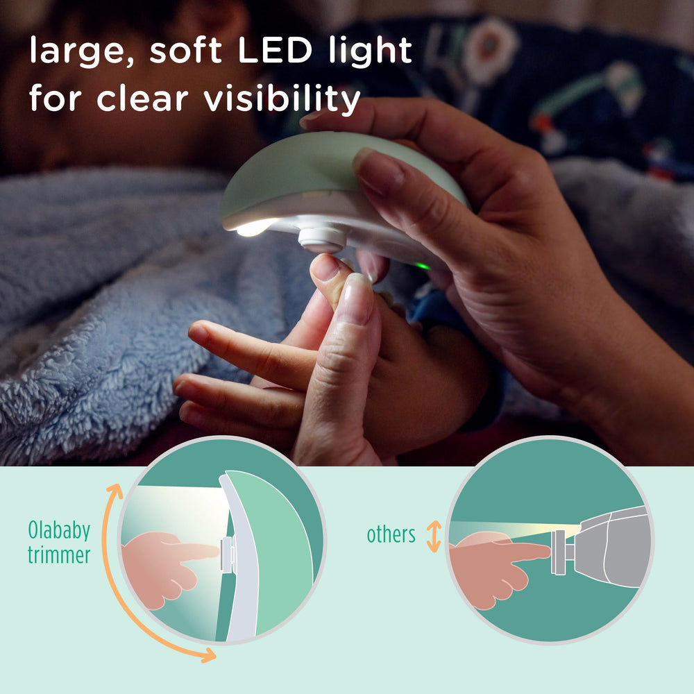 Olababy egg-shaped design provides comfortable grip for steady, safe filing.