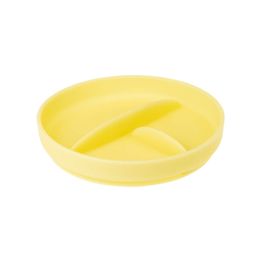 Olababy silicone suction plate top view with divided sections for easy self-feeding.