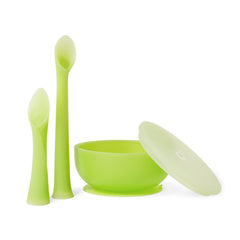 Olababy training spoon flexible-scoop aids self-feeding practice.