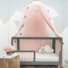 OldPAPA bed canopy mosquito net soft material tucks around your child for gentle coverage.