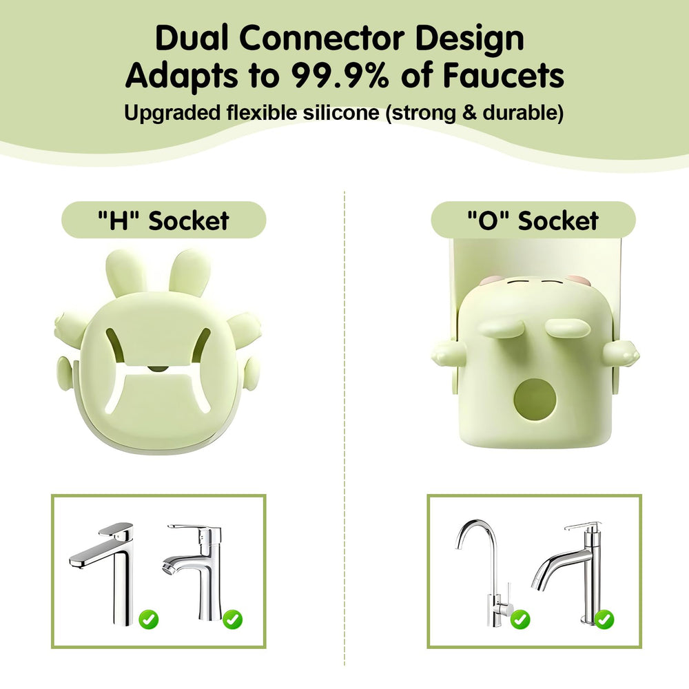 OLEWELL faucet extender green drop-in faucet on-sink setup supports kids' independent washing