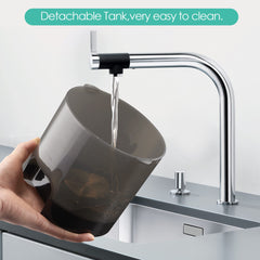 Olfjurk warm water dispenser with detachable container ensures easy cleaning.