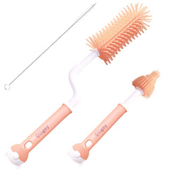 Oligey silicone baby bottle brush 360-degree rotation for thorough corner cleaning