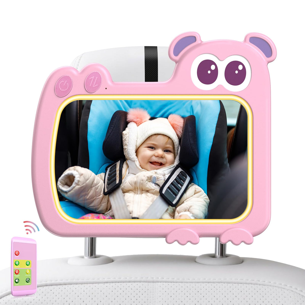 olishare baby car mirror with 360 rotation for wide rear-view visibility
