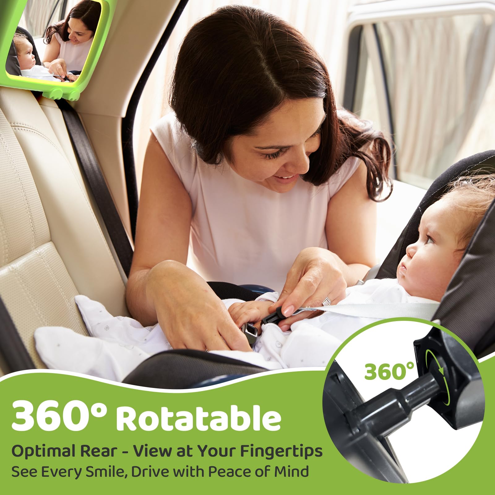 Olishare shatterproof frame keeps the mirror stable on bumpy drives